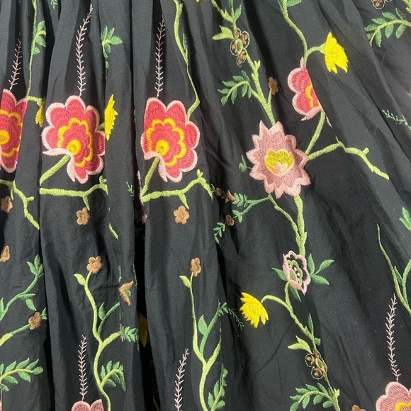 Olivia Rohde Floral Embroidered Midi Skirt High Waisted Small - Picture 2 of 6